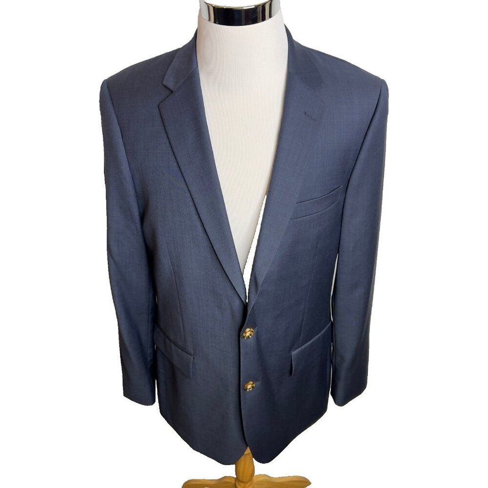J.Crew Mens $498 Slim Thompson Suit Jacket Worsted Wool Navy Size 42L G1730